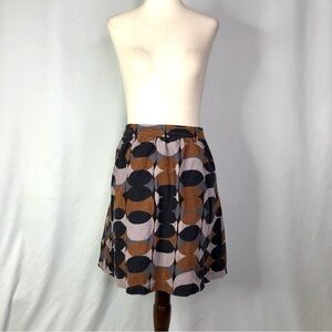 Boden skirt micro-wale corduroy mini mid century modern print black grey brown 8